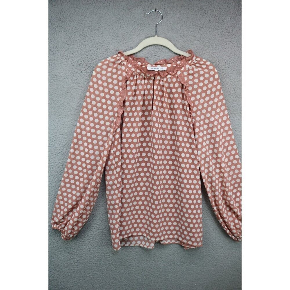 Rose & Olive Long Puff Sleeve Tunic-Size Medium-Silky-BOHO